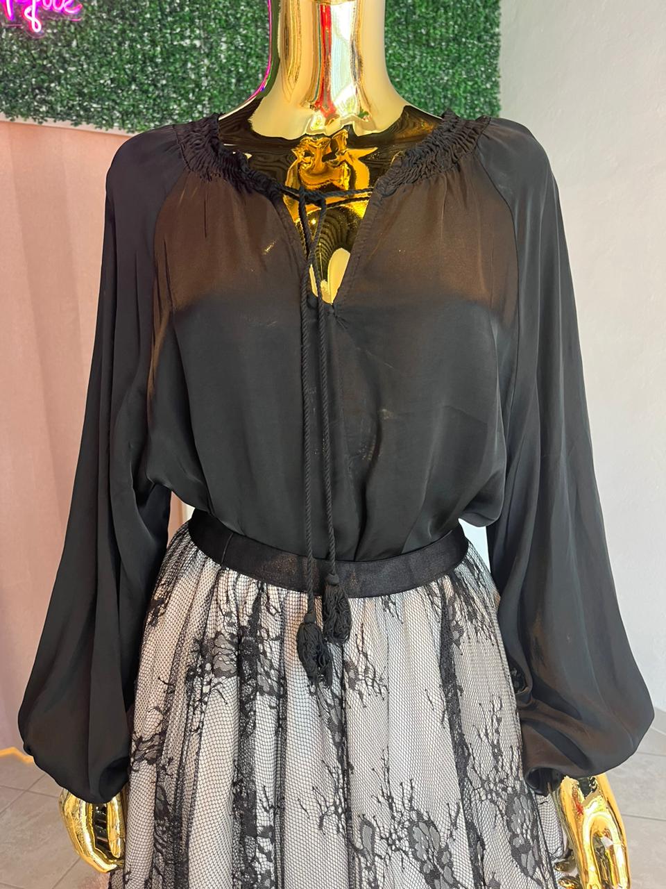 Blusa Seda Manga Larga